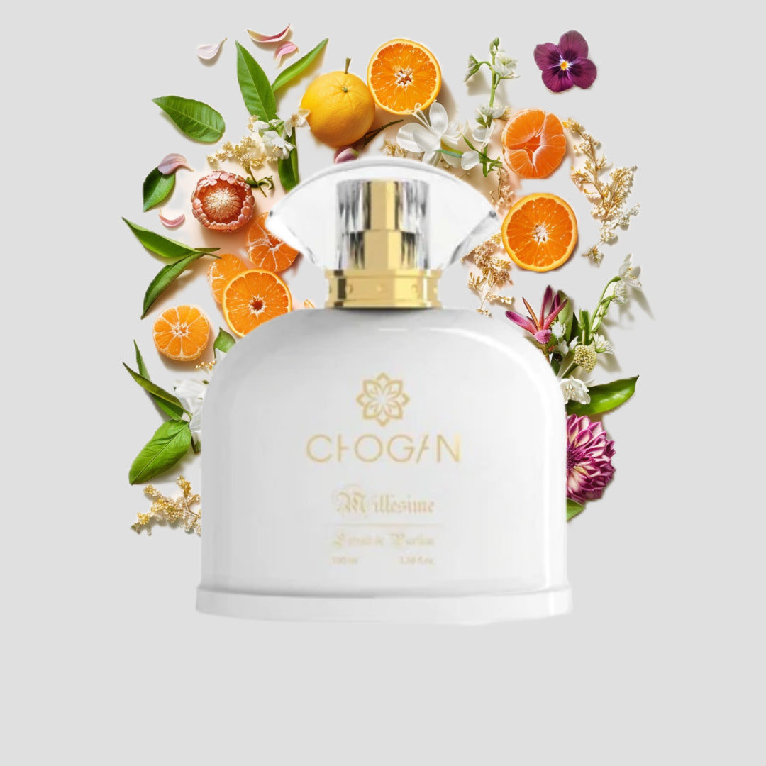 Chogan 051 Damen Parfum Dupe von OLFAZETA - 100ml mit visueller Darstellung der Duftnoten