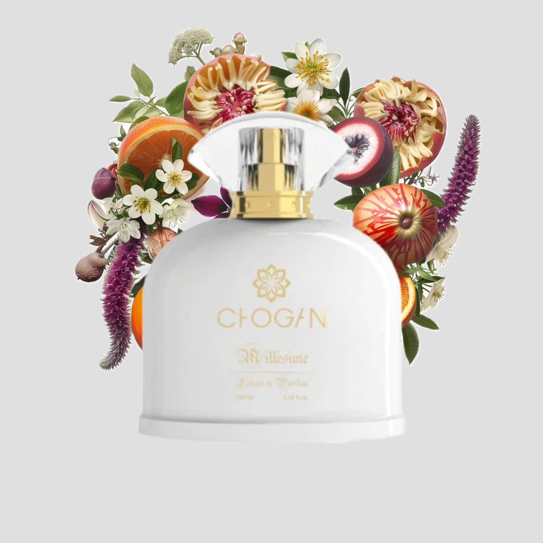 Chogan 071 Damen Parfum Dupe von OLFAZETA - 100ml mit visueller Darstellung der Duftnoten