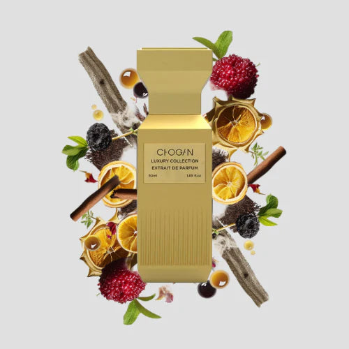 Chogan 117 Parfum von Olfazeta Luxury Line mit visueller darstellung der Duftnoten 50ml