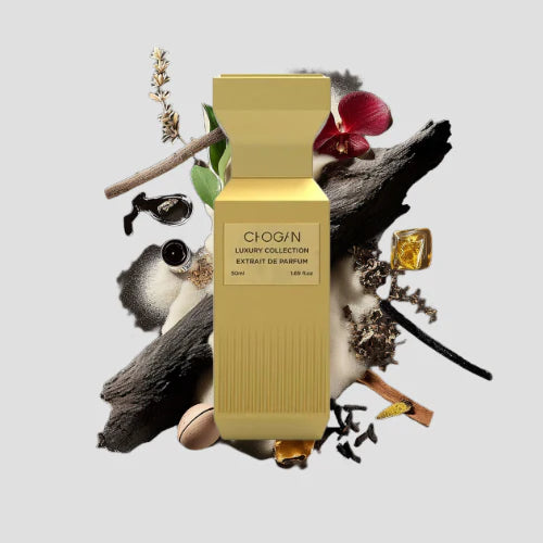 Chogan 127 Parfum von Olfazeta Luxury Line mit visueller darstellung der Duftnoten 50ml