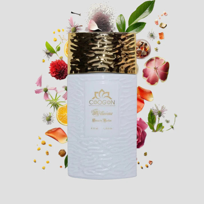 Chogan 025 Damen Parfum Dupe von OLFAZETA - 35ml mit visueller Darstellung der Duftnoten
