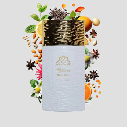 Chogan 035 Damen Parfum Dupe von OLFAZETA - 35ml mit visueller Darstellung der Duftnoten
