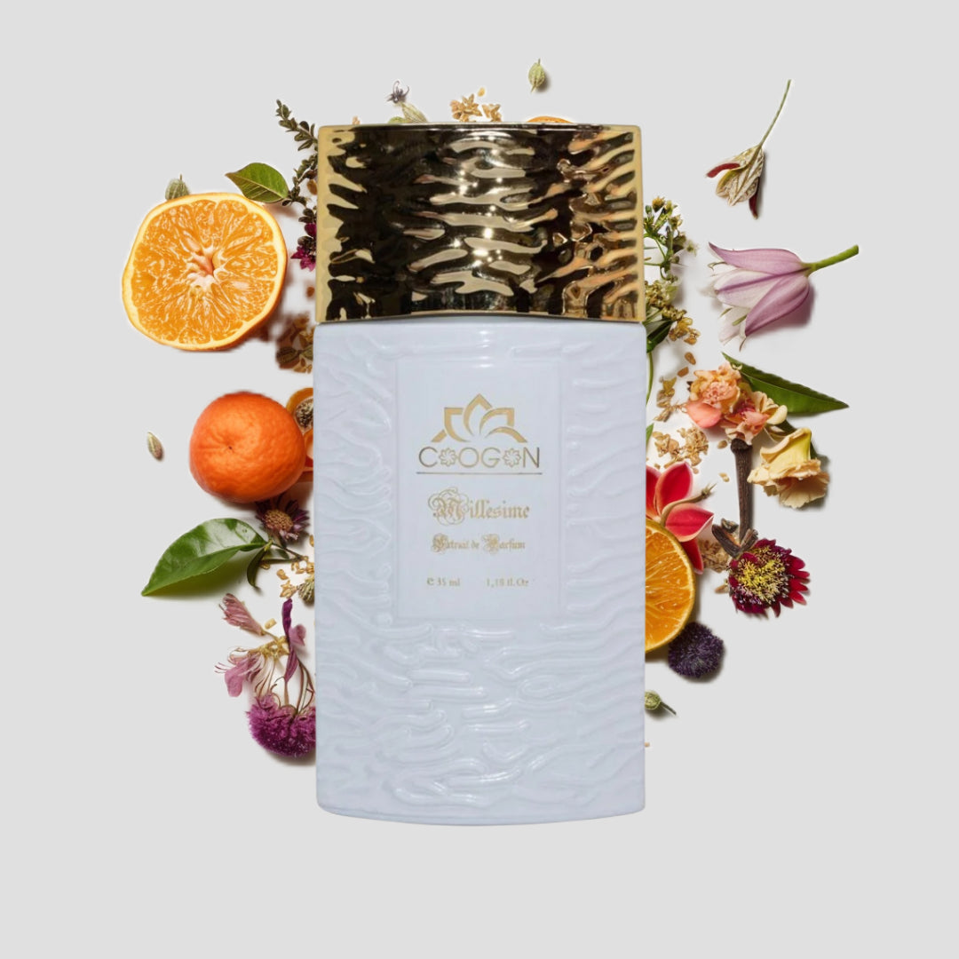 Chogan 056 Damen Parfum Dupe von OLFAZETA - 35ml mit visueller Darstellung der Duftnoten
