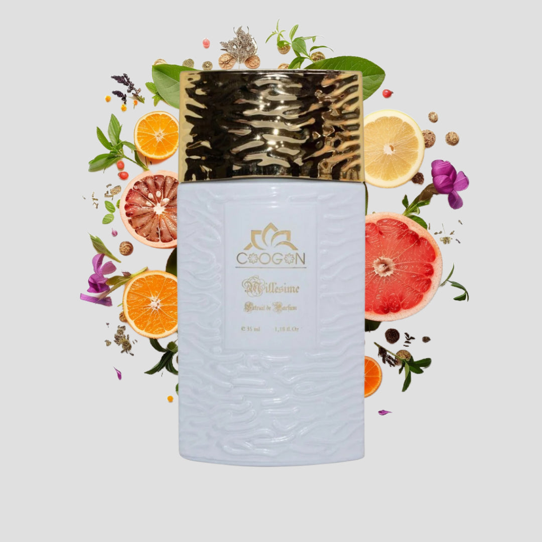 Chogan 057 Damen Parfum Dupe von OLFAZETA - 35ml mit visueller Darstellung der Duftnoten
