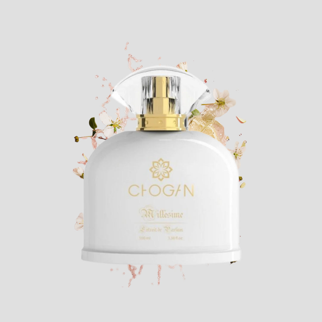 Chogan 063 Damen Parfum Dupe von OLFAZETA - 100ml mit visueller Darstellung der Duftnoten
