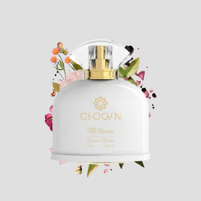 Chogan 077 Damen Parfum Dupe von OLFAZETA - 100ml mit visueller Darstellung der Duftnoten
